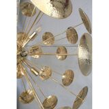 Lustre spoutnik à capuchon en laiton fait à la main