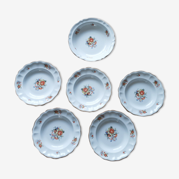 5 hollow plates and 1 faience dish from Lunéville KG Marie-Thérèse