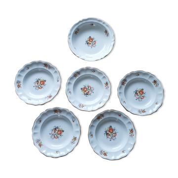 5 hollow plates and 1 faience dish from Lunéville KG Marie-Thérèse