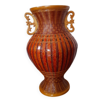 Vase en osier tressé, 1960