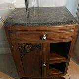 Art Deco wood and marble bedside