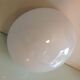 Half moon ceiling light in white opaline vintage 60s-70s