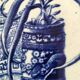 Antique plate with Chinese blue oriental decoration from the late 19th century.