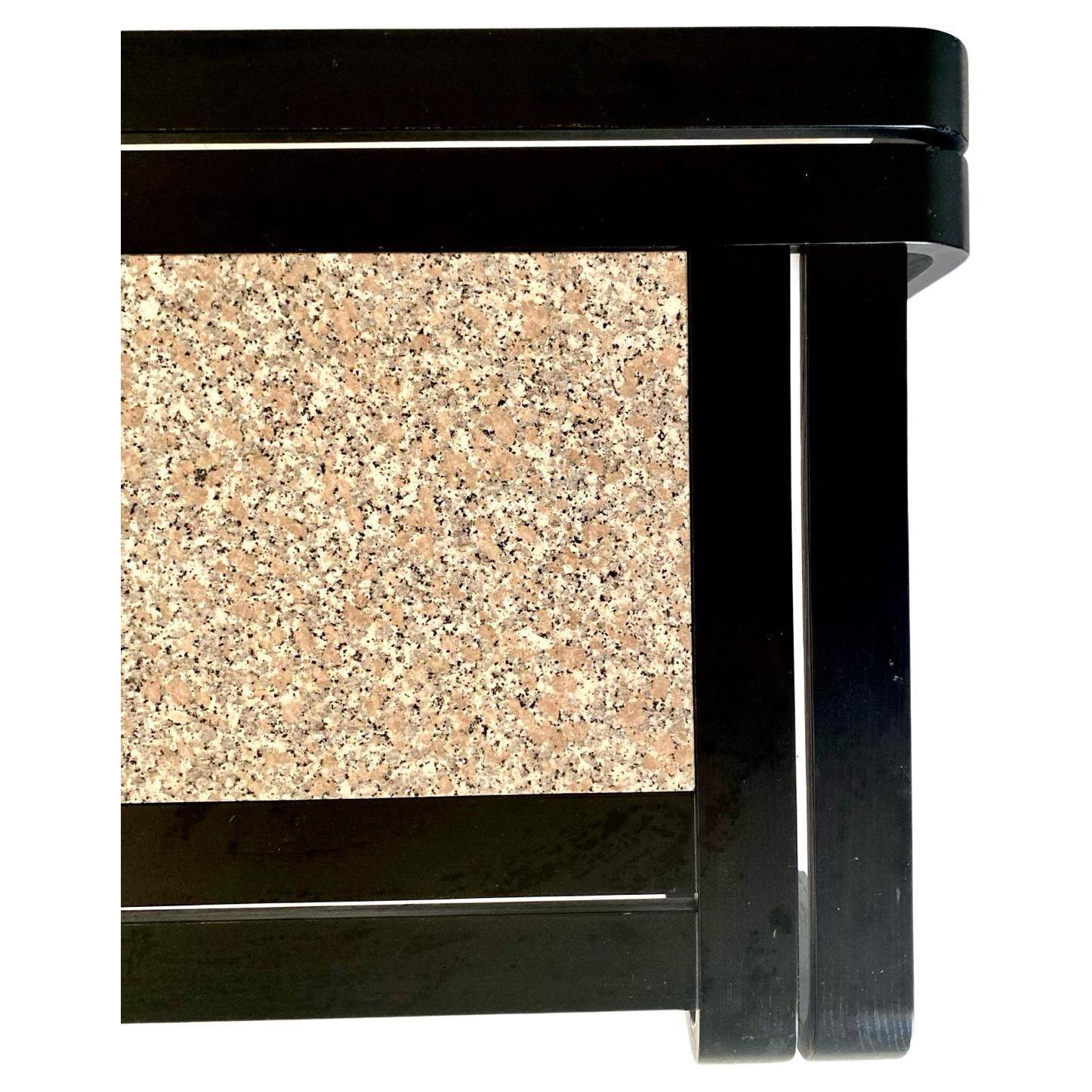 1980s vintage granite coffee table