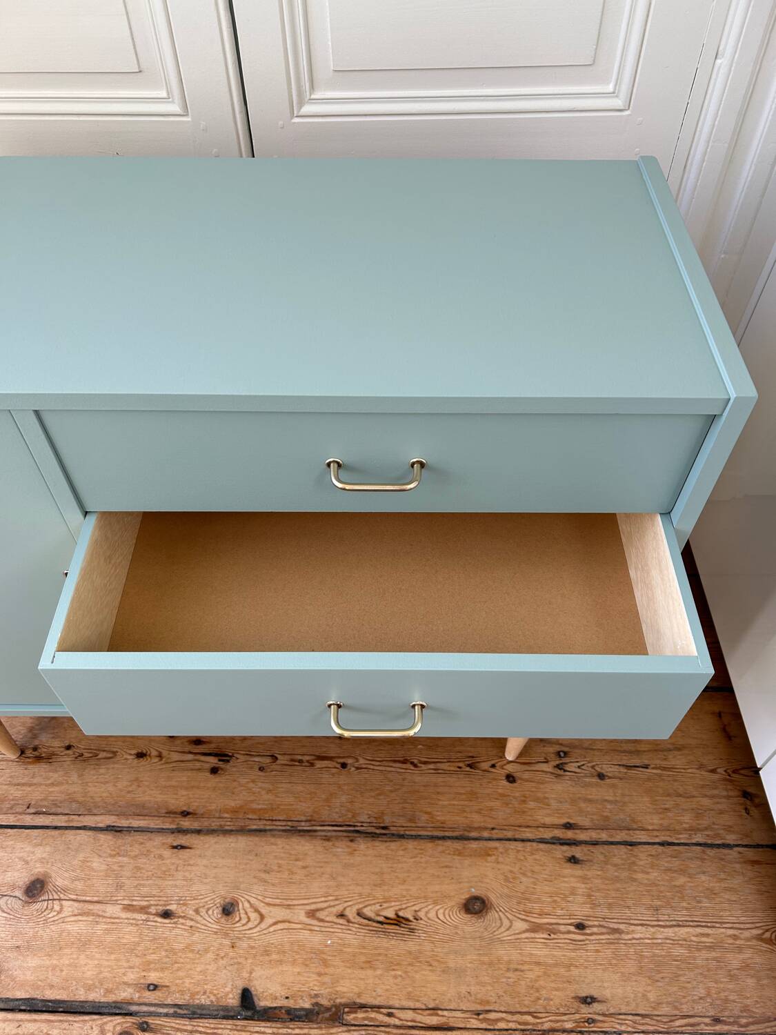 Vintage sideboard revisited in Almond Sarah Lavoine collection (Resources)