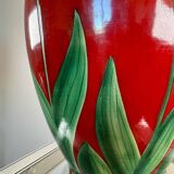 80s Drimmer lamp red ceramic and iris