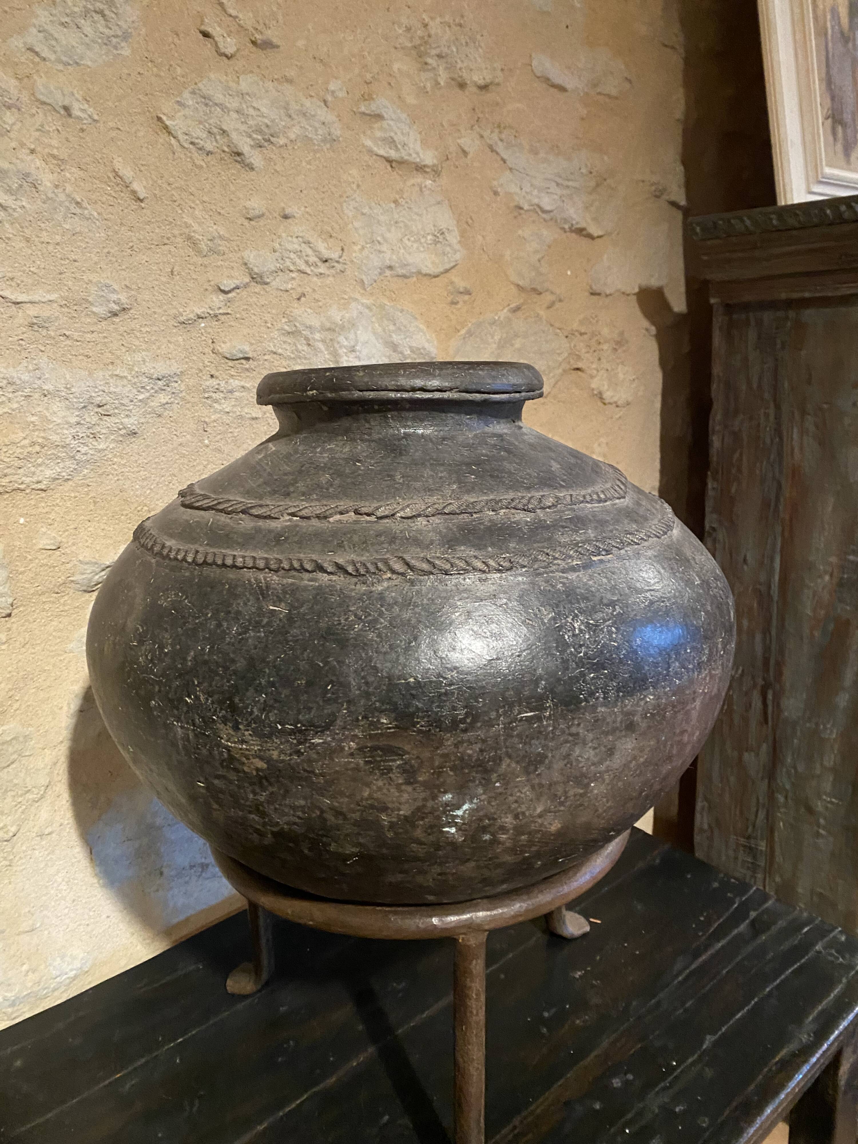 Old Indian terracotta jar