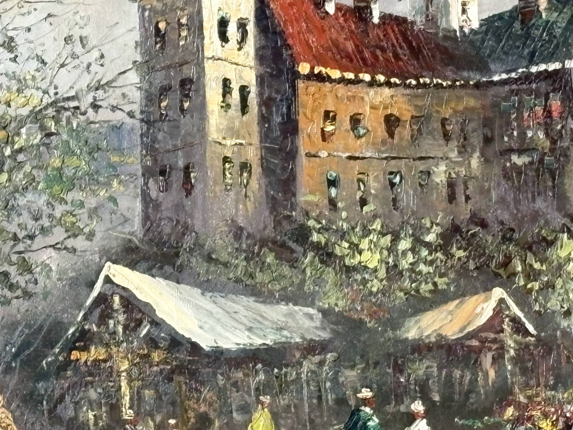 Large oil on canvas by Benett