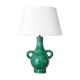 Large green enamelled ceramic lamp from 1950s