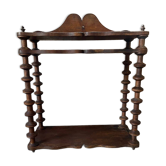 19th Century Original French Bobbin Turned Wooden Shelving Unit, Two Tier D