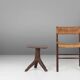 Tabouret en bois avec des pieds en branches d'arbre, France années 1850.