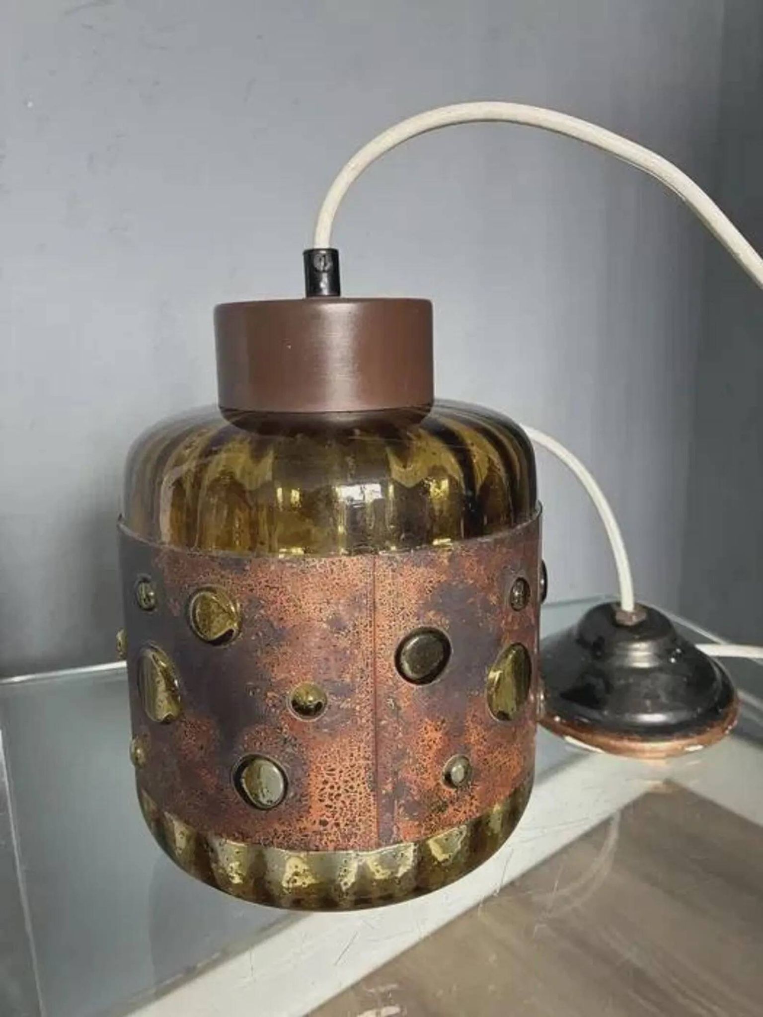 Nanny Still for Raak Amsterdam brutalistic vintage lamp from 1960s