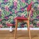 Chair Vintage wood and Red Skai