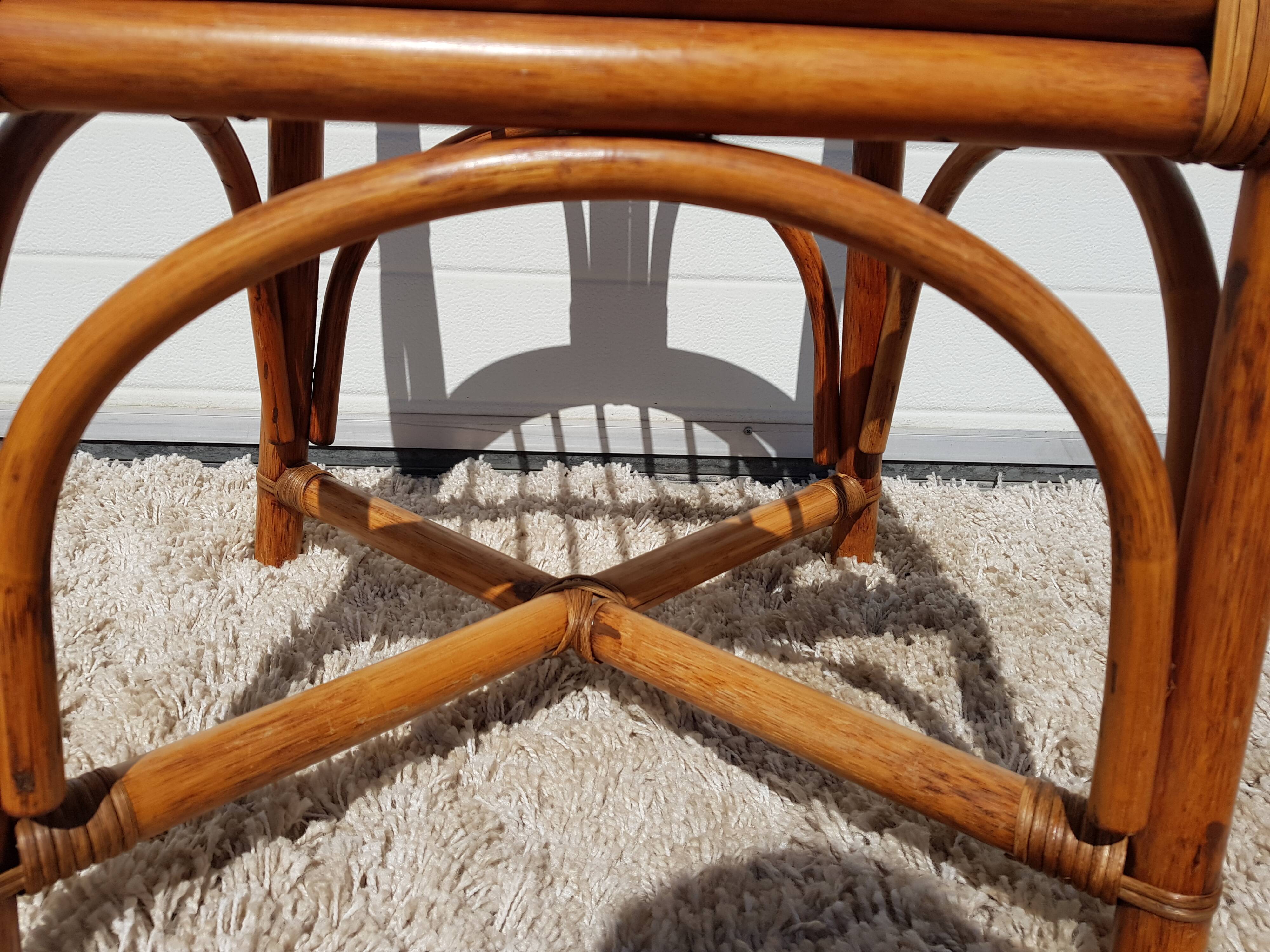 6 vintage old chairs 60s /70s in wicker and bamboo