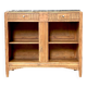 Antique low cabinet in wood and marble