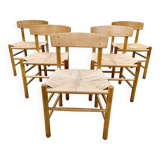 Vintage design oak dining chairs J39 Børge Mogensen