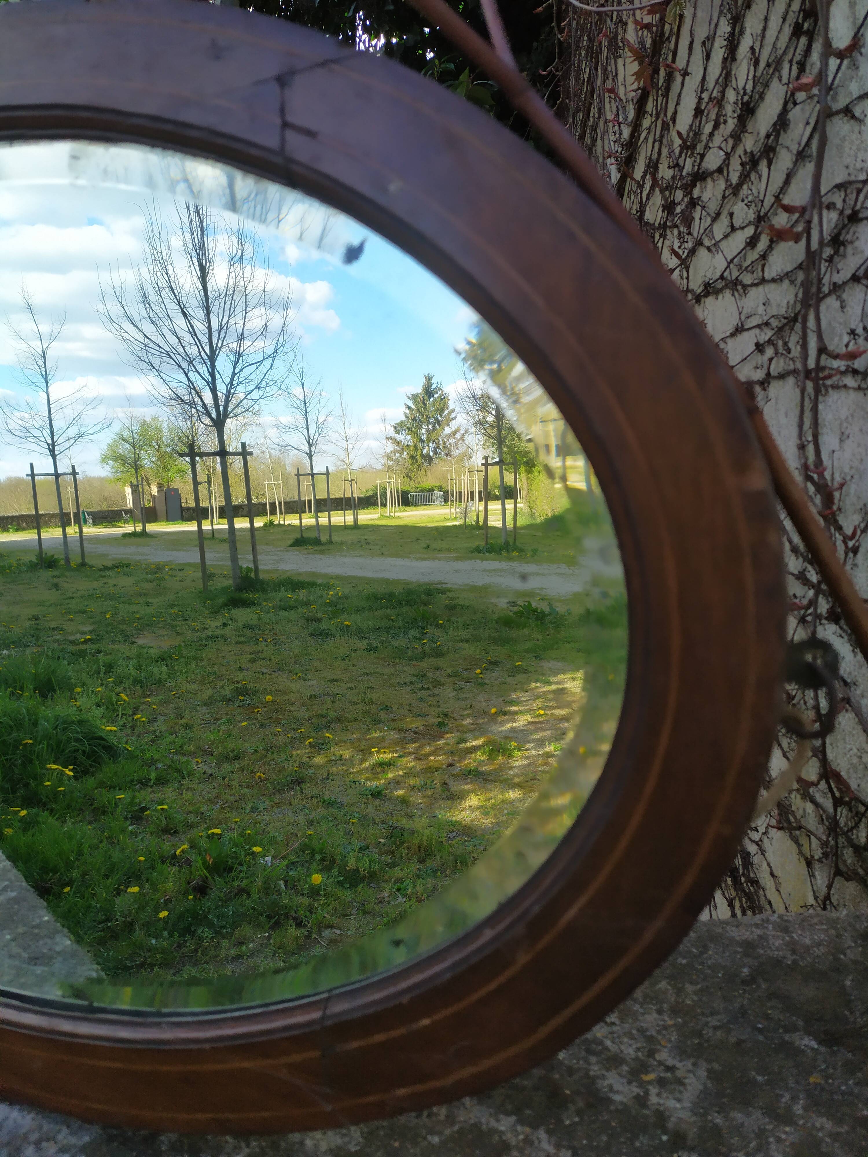 Beveled oval mirror 83x52cm