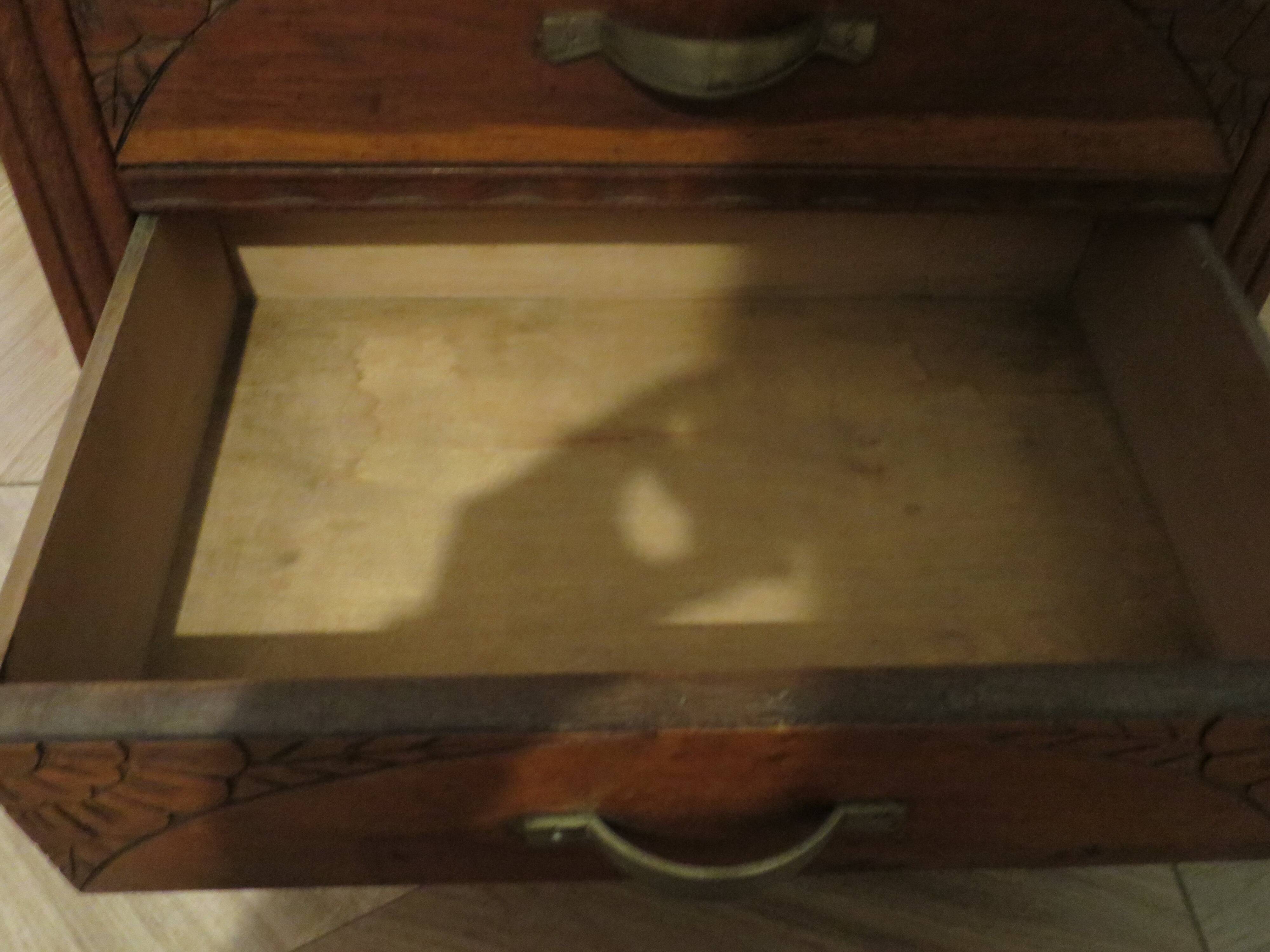 Art Deco Chest of Drawers - 5 drawers - 1950s - Carved wood - Pattern