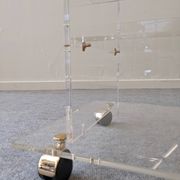 David Lange side table on wheels in plexiglass, France 1970.