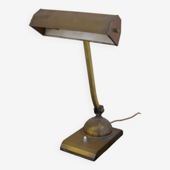 Brass desk lamp with swivel lampshade