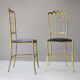 Pair of brass Italian Chiavari chairs