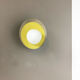 Round metal opaline glass wall light sconce, Italy, 1960s