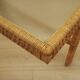 Glass and wicker side table, Danish design, 1970s, made in Denmark