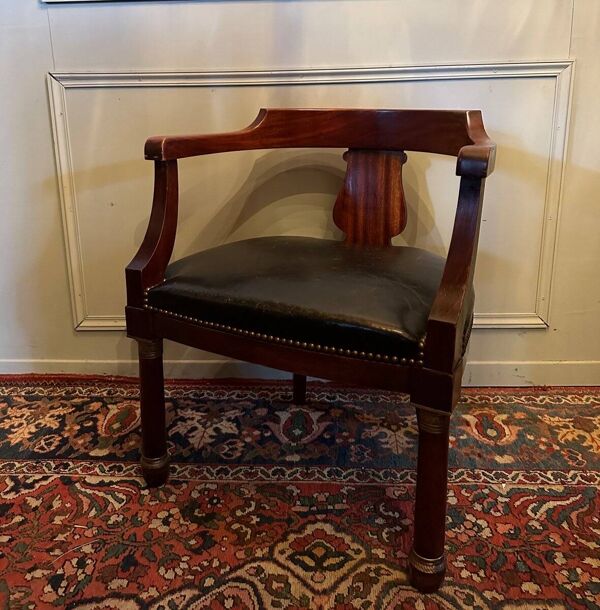 Fauteuil De Bureau, De Style Empire,en Acajou.
