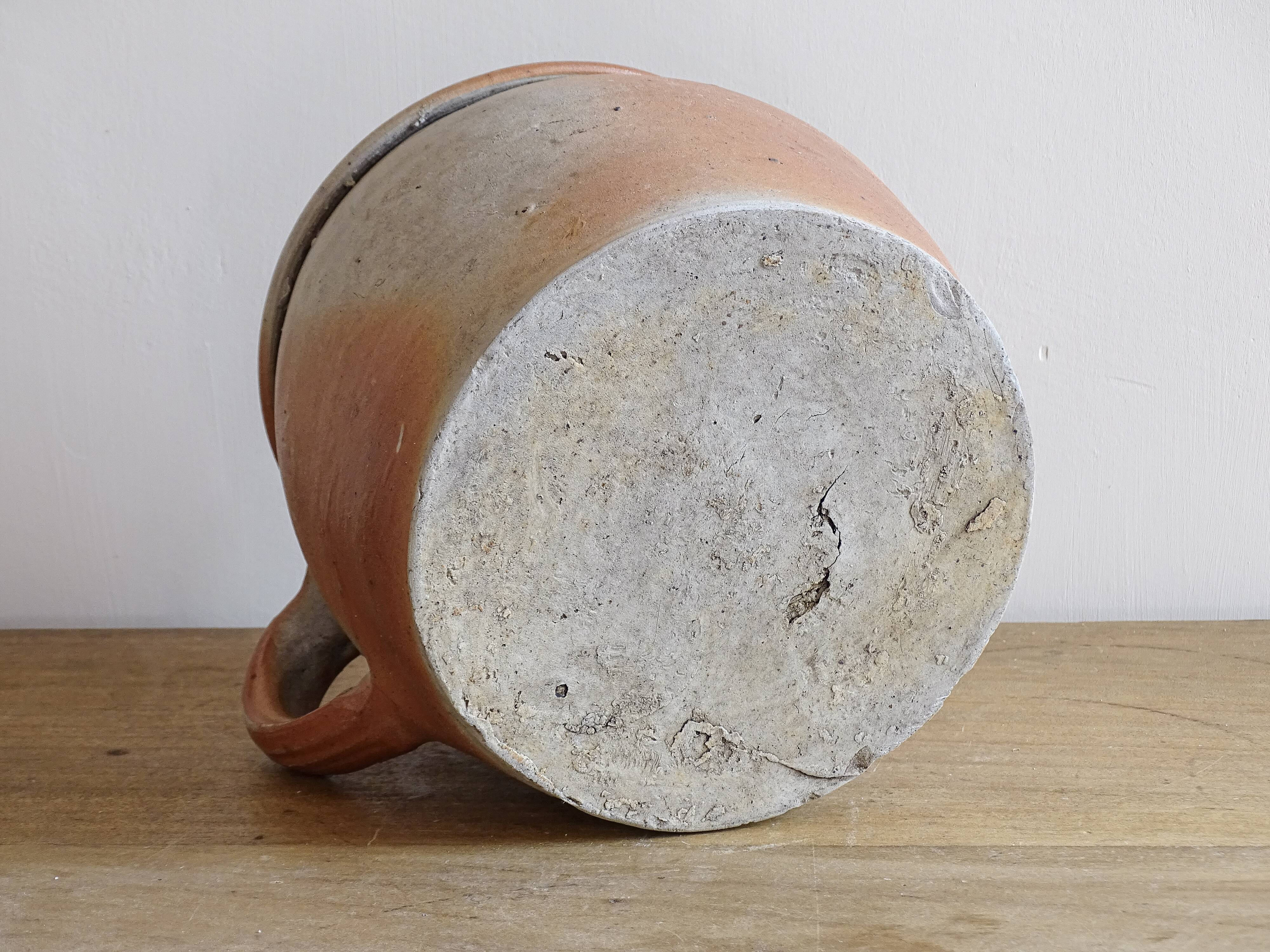 Rustic Antique Stoneware Jar with Handle