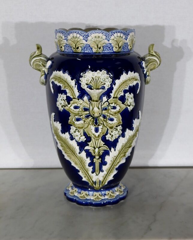 Earthenware vase, faience factory of fives lille - early twentieth century