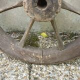 Old wooden cart wheel