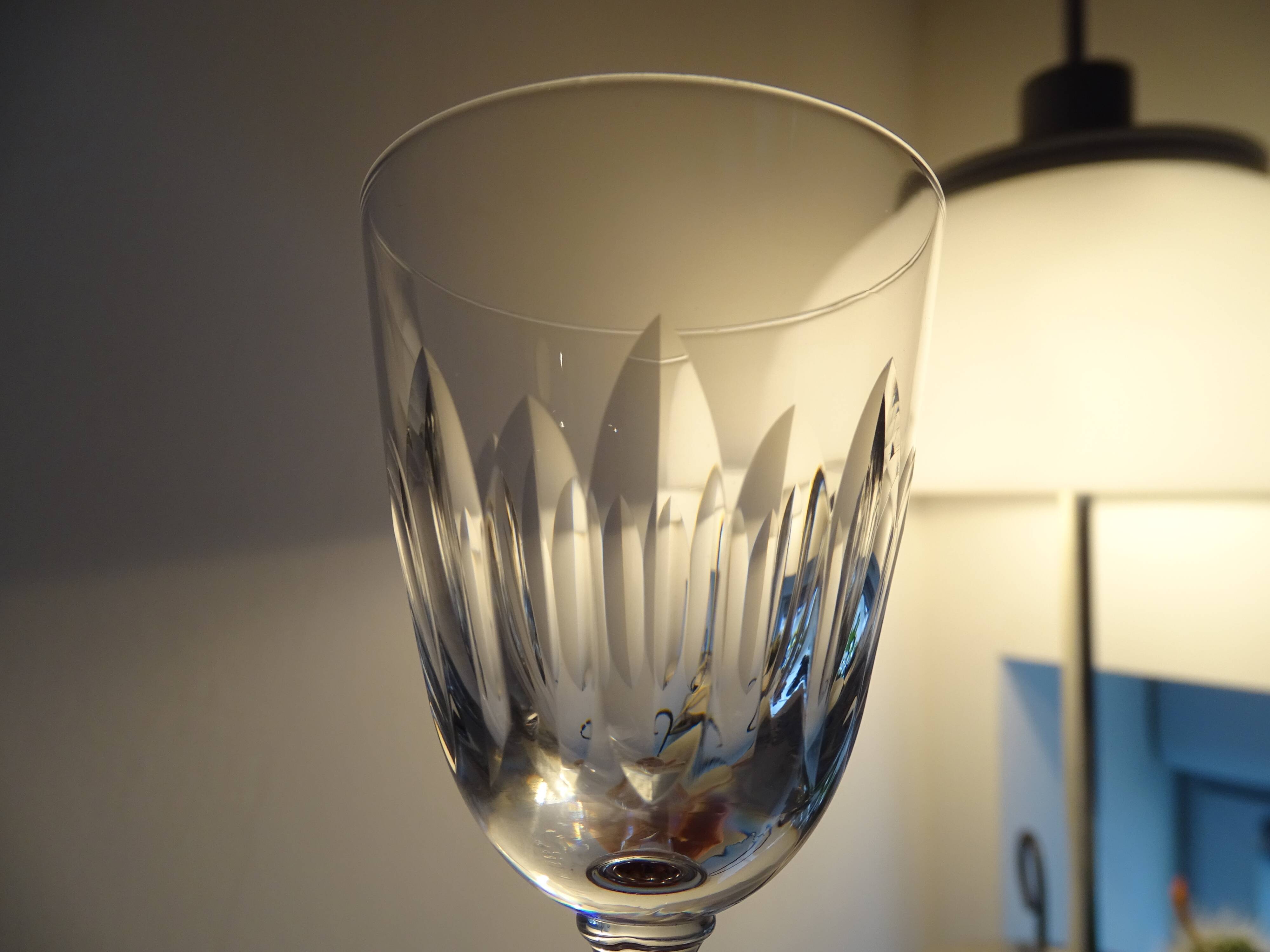 3 old Baccarat crystal cooked wine/port glasses CASSINO model - 11 cm