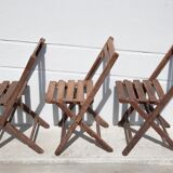 Lot 3 folding chairs wood