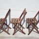 Set of 3 wooden folding chairs