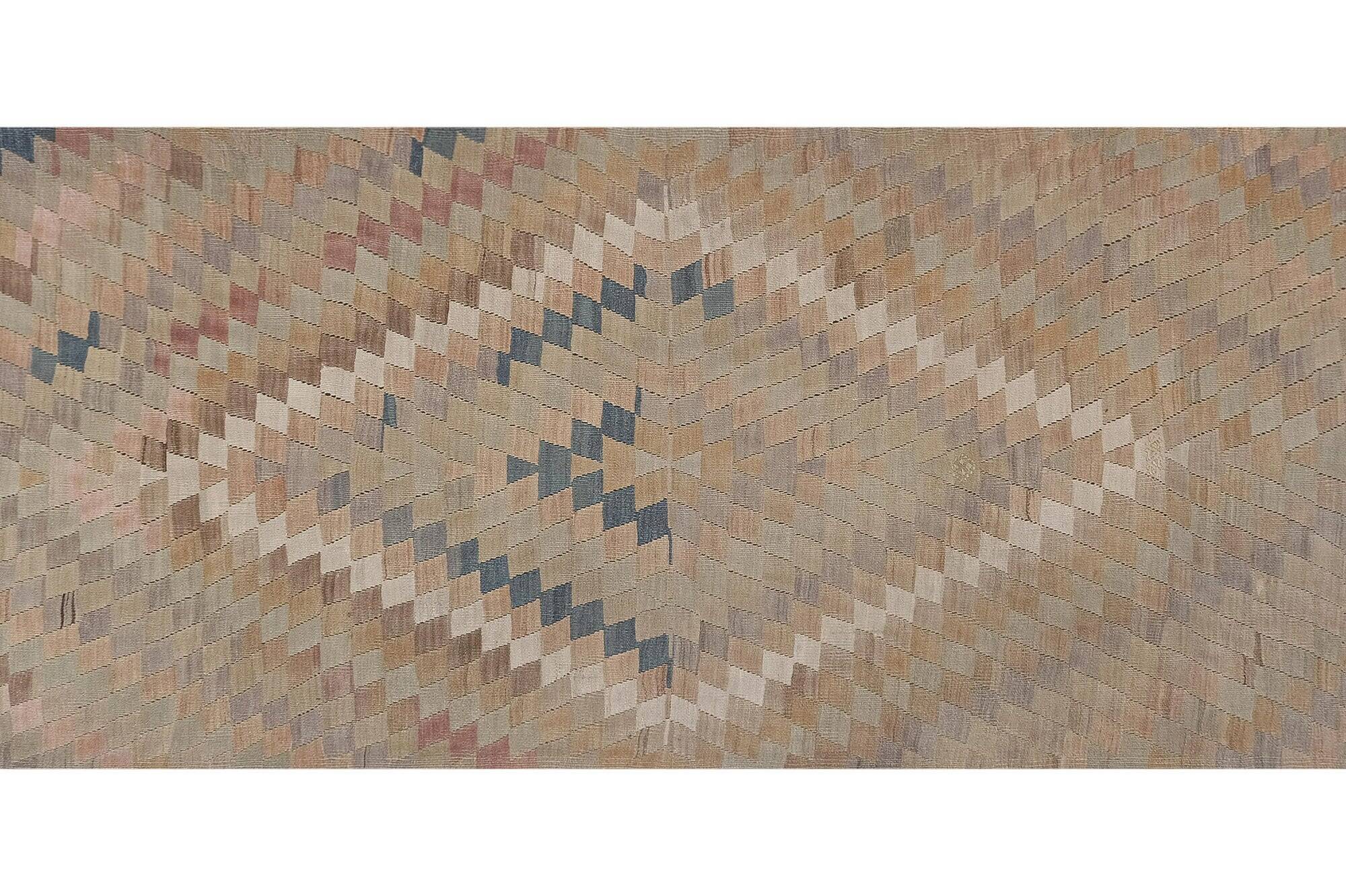 Vintage Turkish hallway rug 134x374 cm
