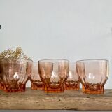 6 vintage Rosaline glasses
