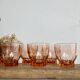 6 vintage Rosaline glasses