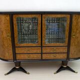 Paolo Buffa Mid-Century Modern Italian Mahogany and Walnut Bar Cabinet, 50