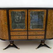Paolo Buffa Mid-Century Modern Italian Mahogany and Walnut Bar Cabinet, 50