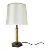 lampe de table Art déco unique en laiton et bois, Allemagne années 1930