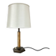 lampe de table Art déco unique en laiton et bois, Allemagne années 1930