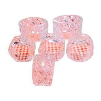 Set of 6 rounds of crystal towels