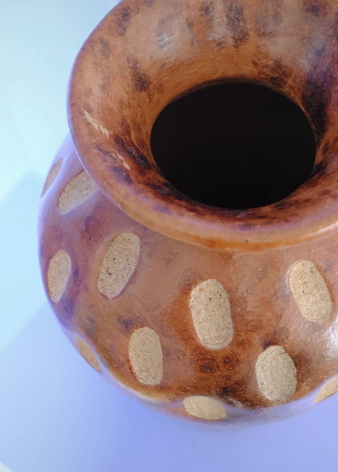 Large decorative pot handcrafted in Indonesia.