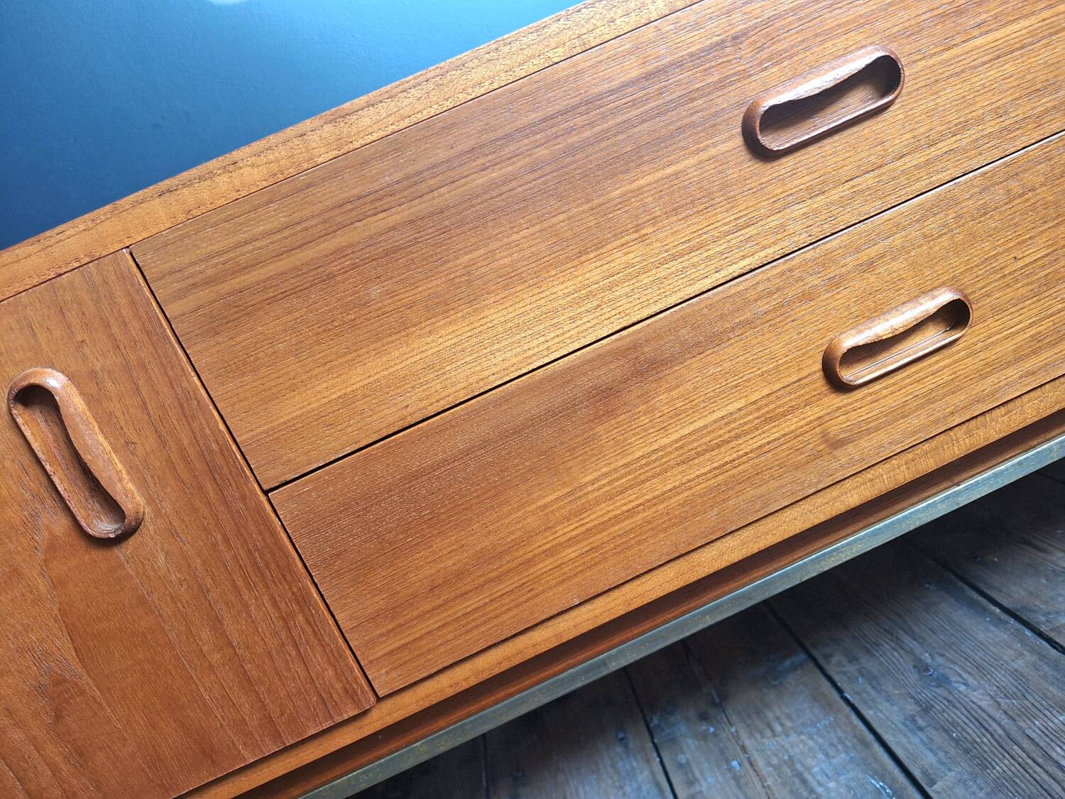 Vintage teak sideboard, Scandinavian design, antique TV cabinet