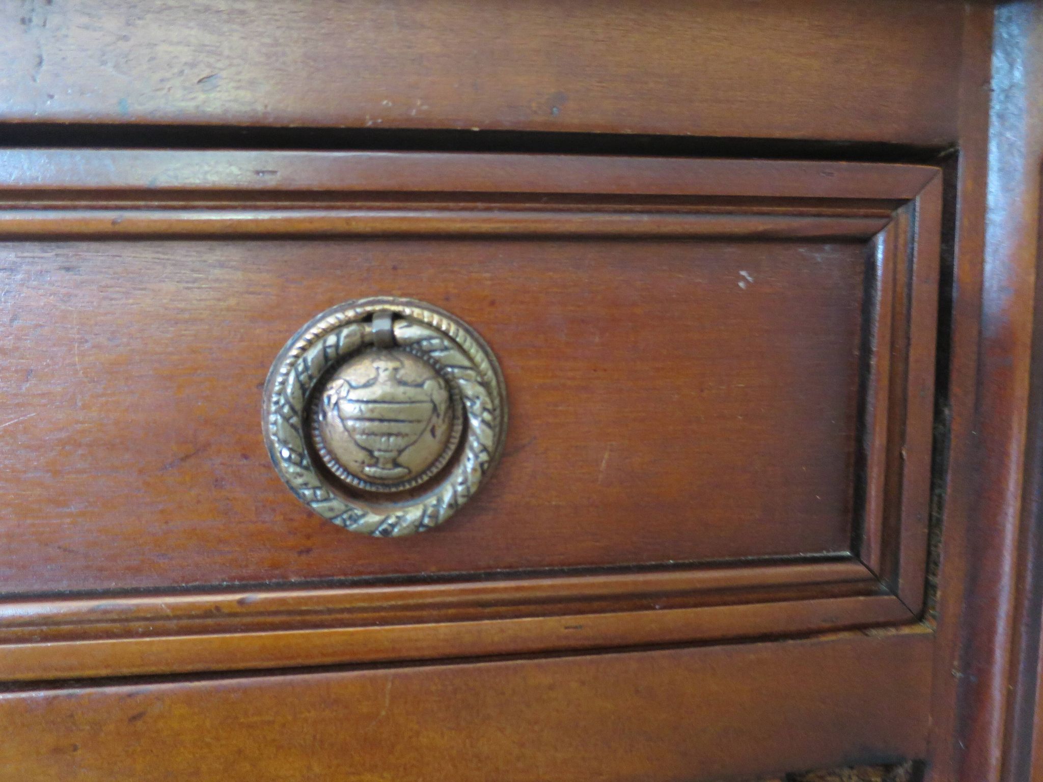 Louis XVI-style sideboard - 1 drawer - fluted legs - mahogany - solid wood