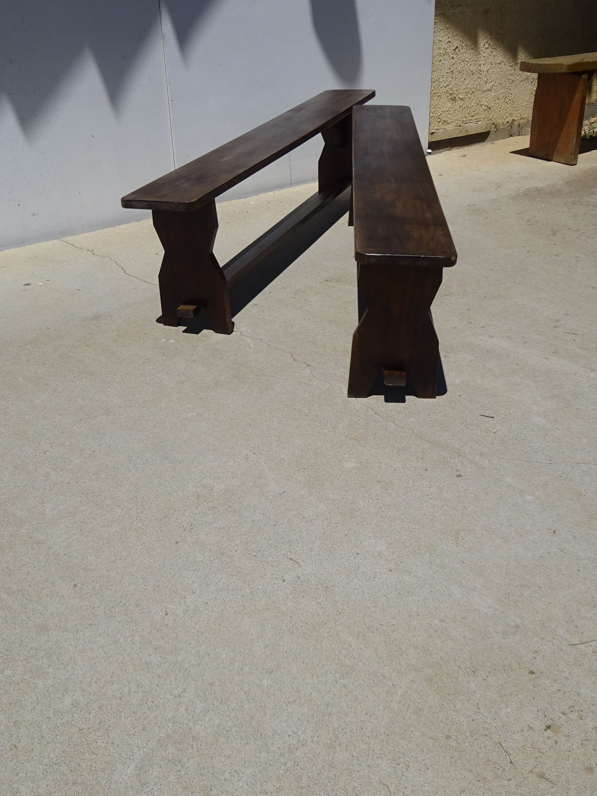 Solid wood country benches