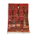 Moroccan Berber carpet Boujaad red with colorful patterns 252x158cm