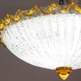 Set of 2 Italian Yellow Large Size Murano Glass Ceiling Fixture, Murano, 19