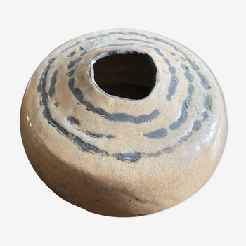 Vase céramique design Raku signé poterie Grès céramique