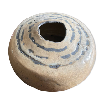 Vase céramique design Raku signé poterie Grès céramique